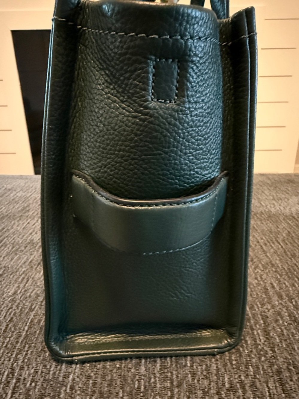 Marc Jacobs Dark Green Pebbled Leather The ToteBag with Scarf Accent - Picture 14 of 17